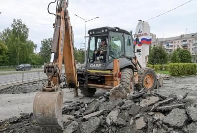 Завершается благоустройство улицы Октябрьской революции